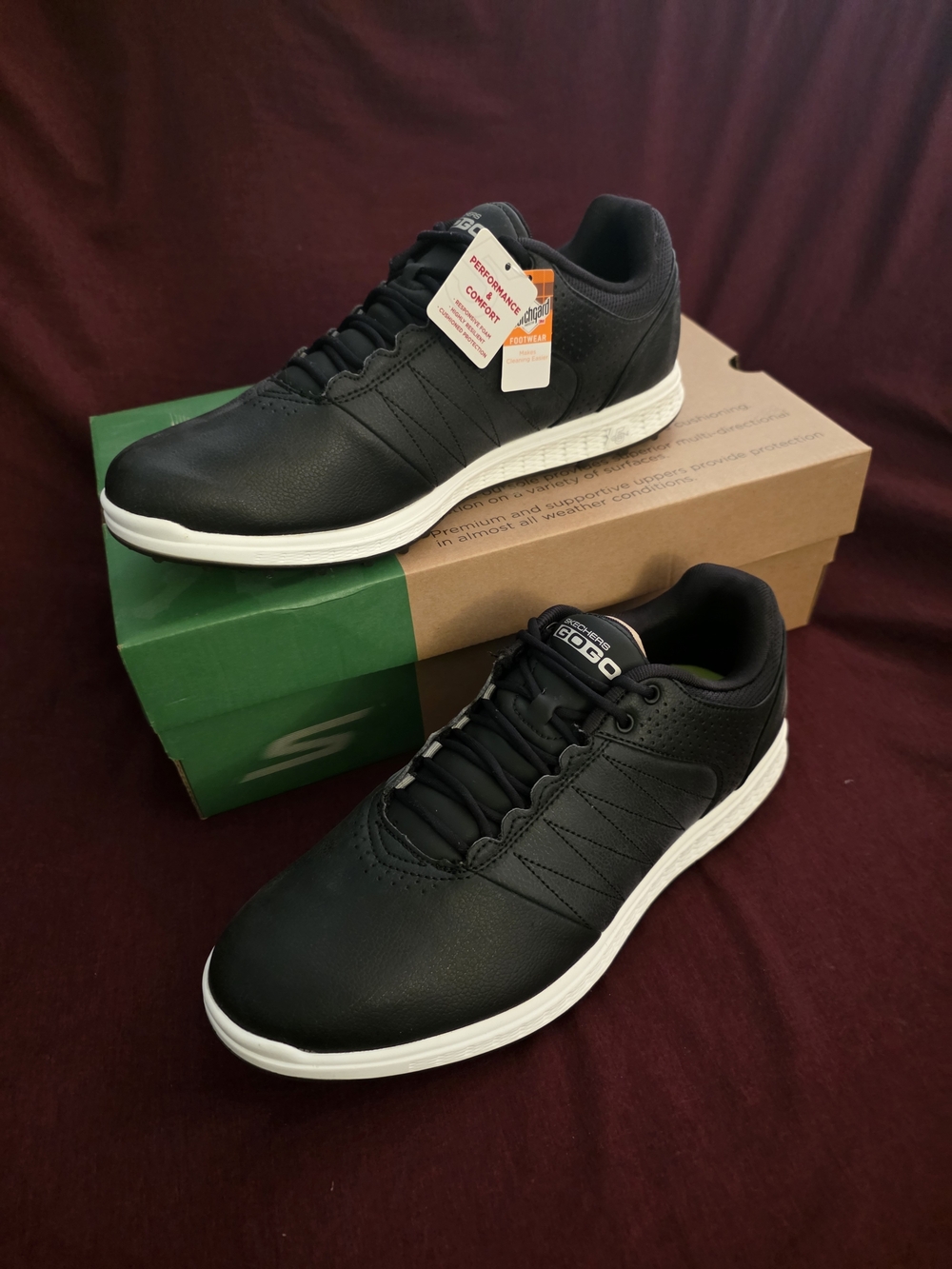 Mens Sketchers Performance GoGolf Shoes Size 10 Black With White
